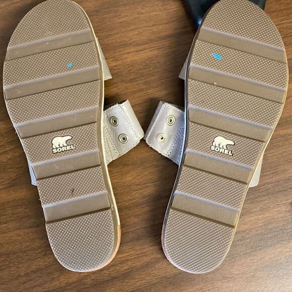 SOREL slide sandals leather double strap size 9 - Picture 6 of 7